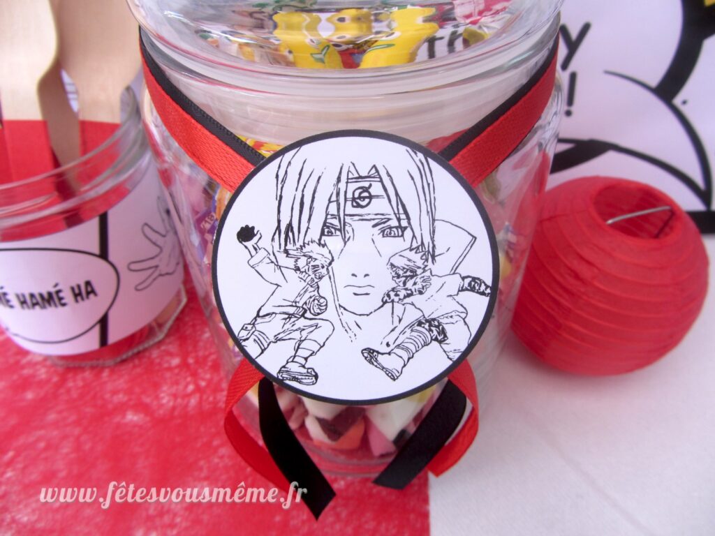 etiquettes ronde naruto _ Kit déco manga