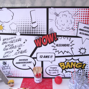 affiche décoration table thème manga japonais