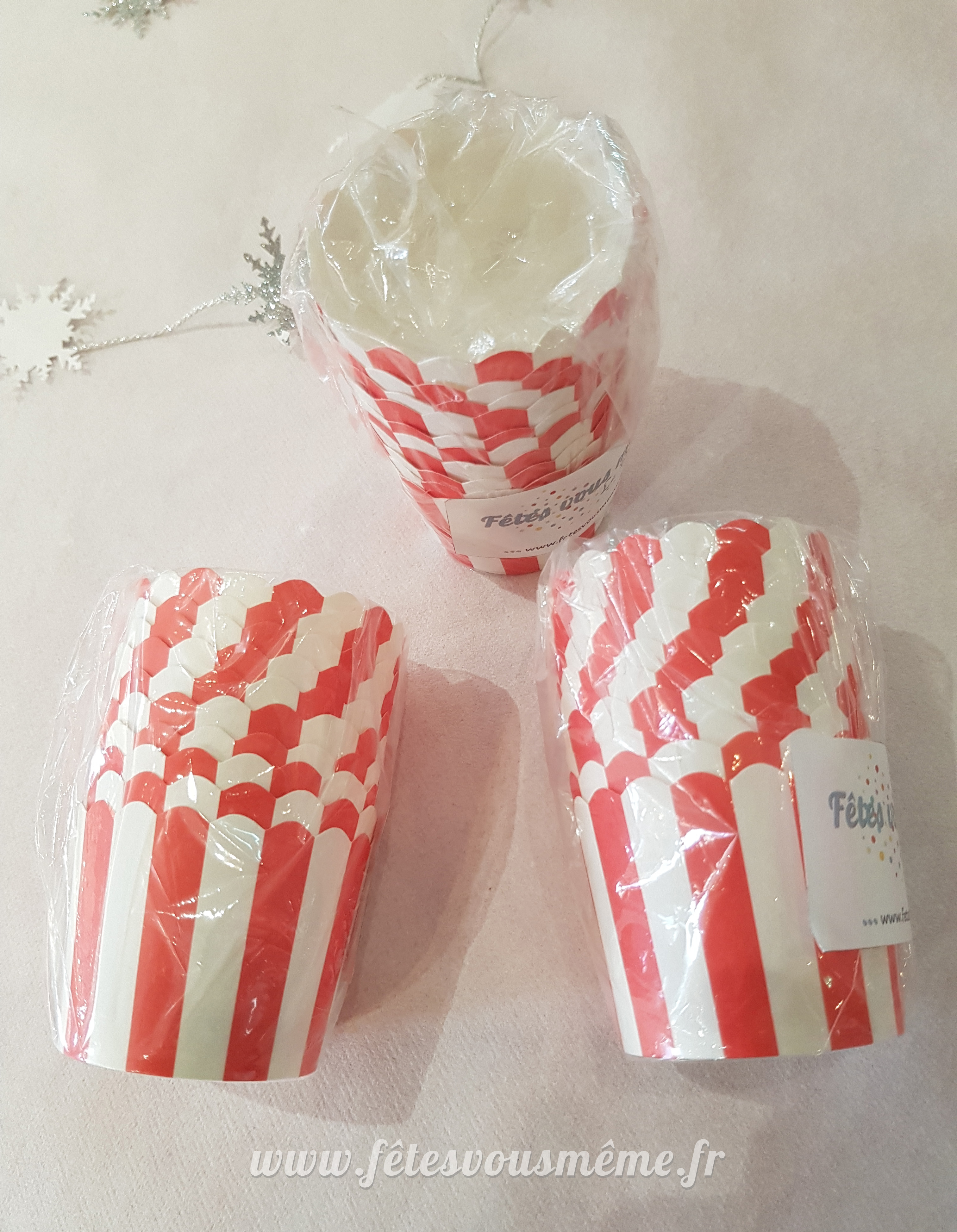 Caissettes Rayures rouges et blanches – Image 2