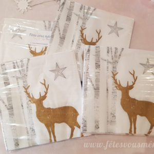 Serviettes papier renne or