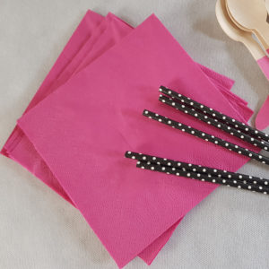 Serviettes Roses Fuschia