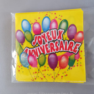 Serviettes Joyeux anniversaire