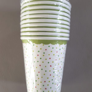 Gobelets pois vert en carton