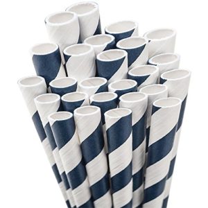 Pailles Rayures bleu marine
