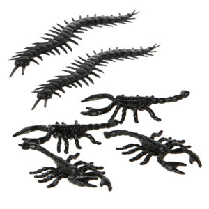 Scorpions & mille-pattes en plastiques noir