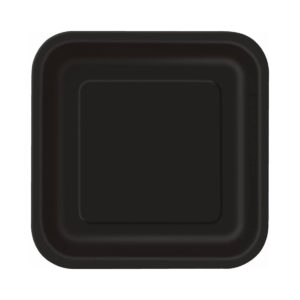 Assiette carrée carton noir