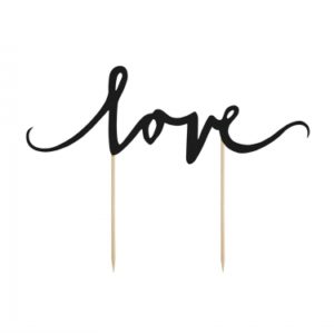 Décoration Love Noir pour gâteau