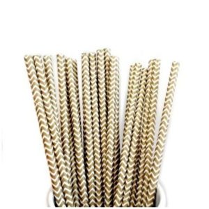 Pailles chevrons or mat