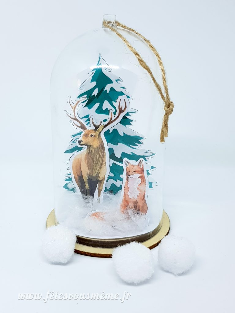 Décor Noël sous cloche Fêtes vous Même