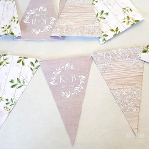 Guirlande de fanions personnalisés - Mariage champêtre