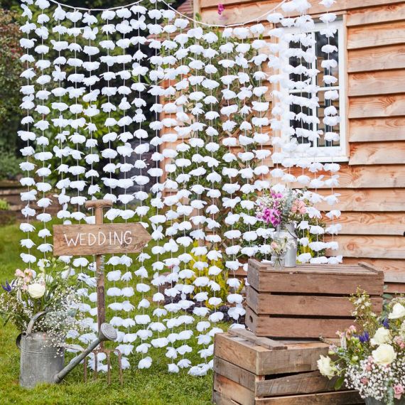 Banderole rideau fleurs blanches – Image 2