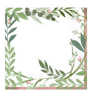 Serviettes feuilles romantique