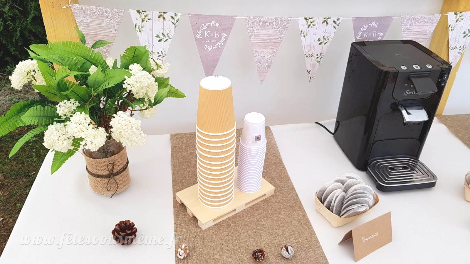 Guirlande de fanions personnalisés - Mariage champêtre – Image 2