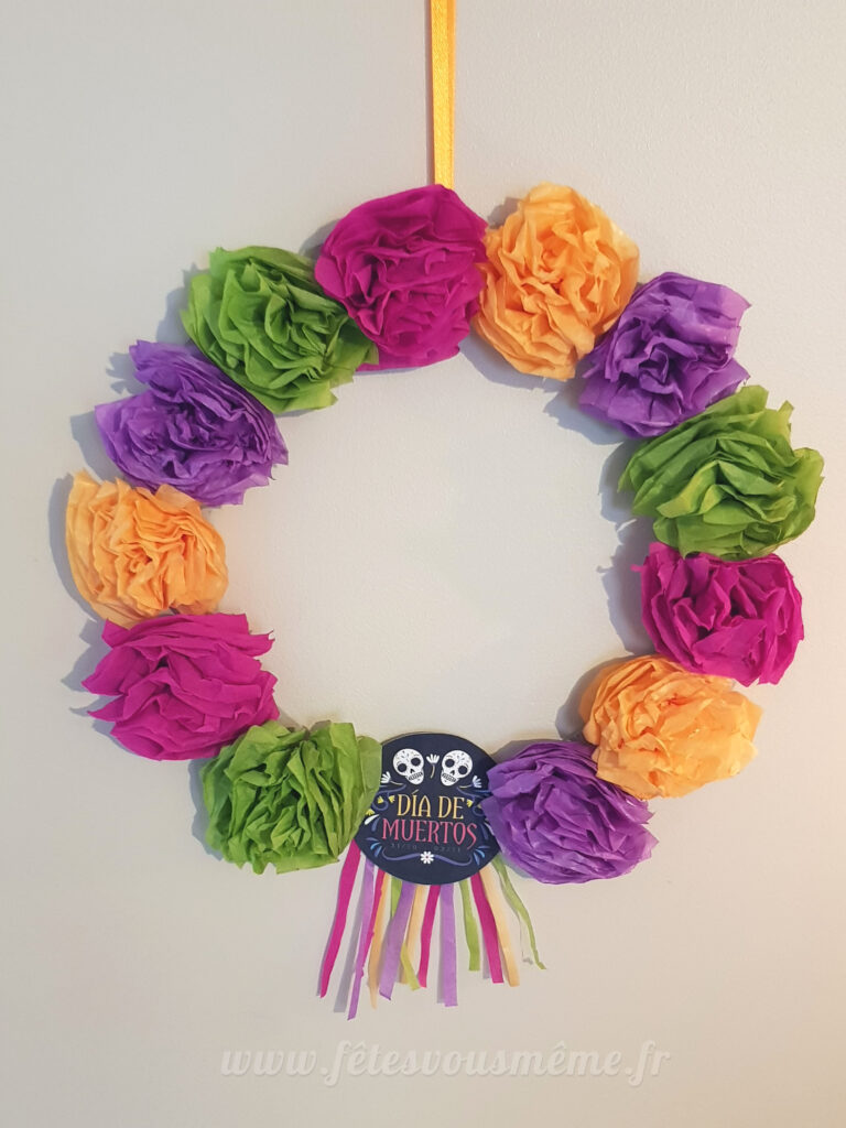 Couronne de fleurs en papier Dias de Los Muertos 2 - Fêtes vous même