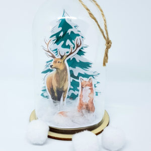 Décor hiver sous cloche