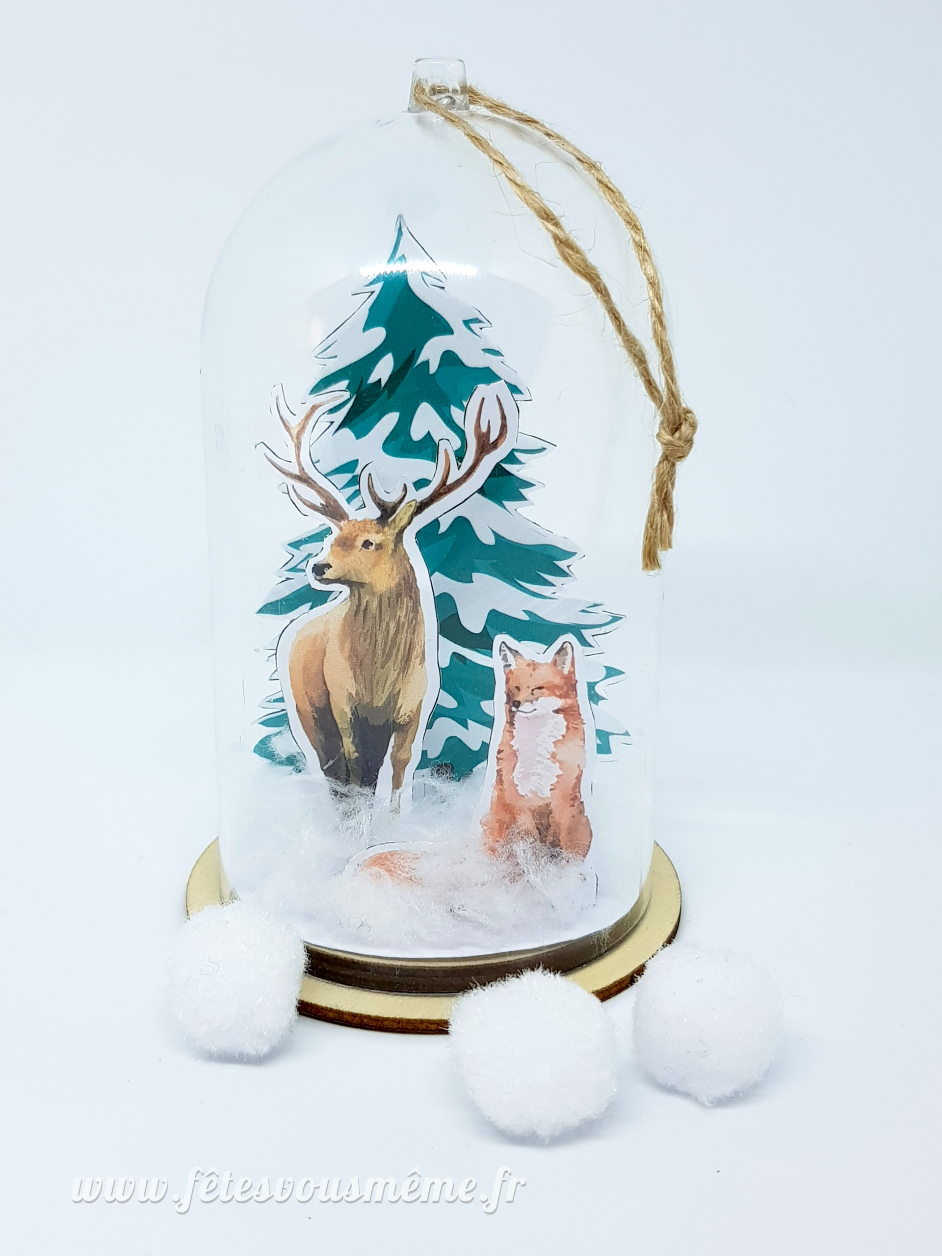 Décor hiver sous cloche