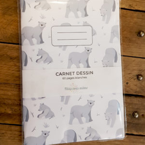 Carnet de dessin - imprimé ours gris