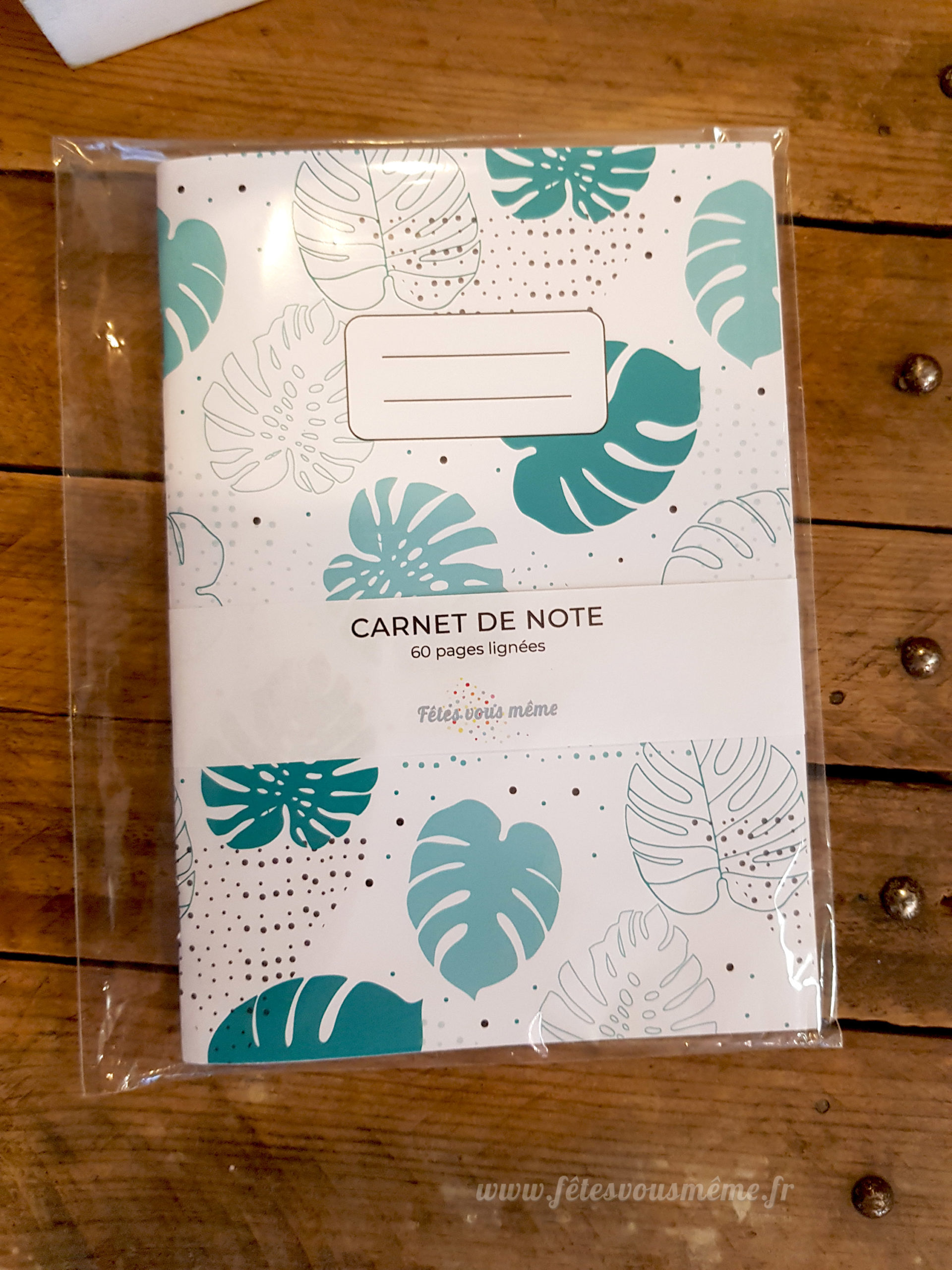 Carnet de notes ligné - imprimé feuilles tropicales