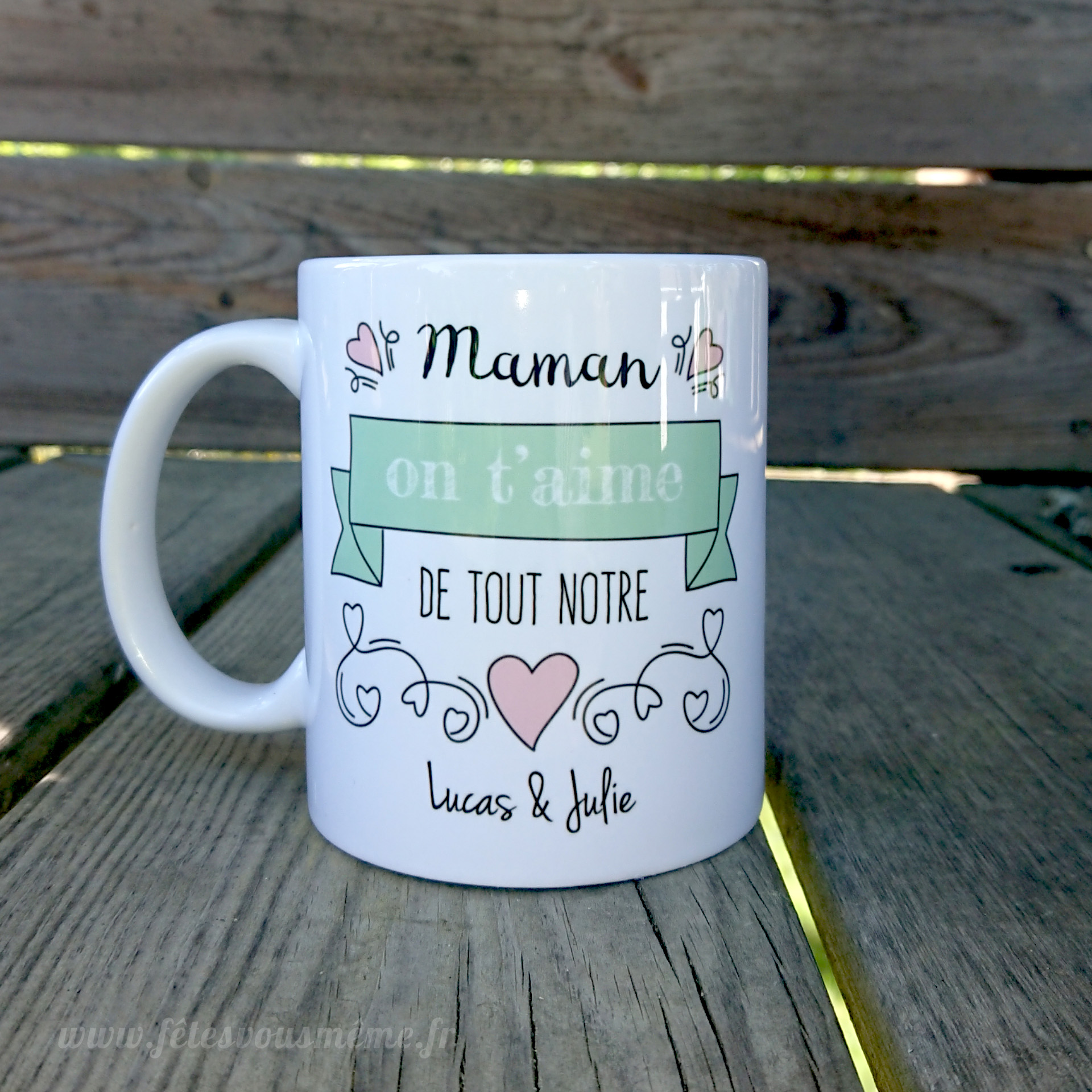 Mug personnalisé "Maman on t'aime"