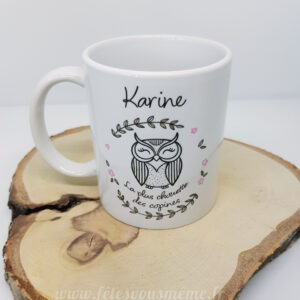 Mug personnalisé "chouette copine"