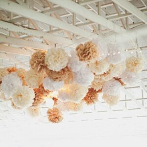 Fleurs pompons 3 couleurs (lot de 6)