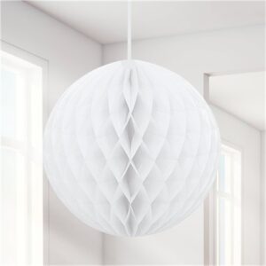 Boule alvéolée blanche 20 cm