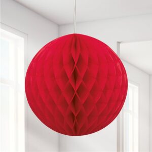 Boule alvéolée rouge 20 cm