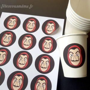 Gobelet carton blanc customisé Le casse du siècle