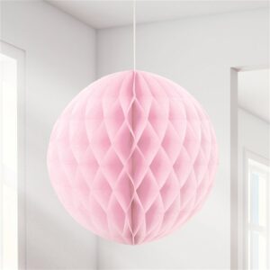 Boule alvéolée rose 20 cm