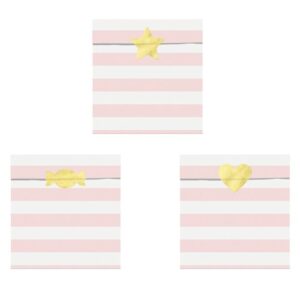 Sachets Papier rayures rose & blanc
