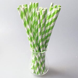Pailles rayure vert clair