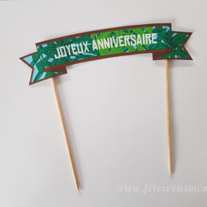 Banderole pour gâteau Anniversaire « Les aventuriers de l'île »