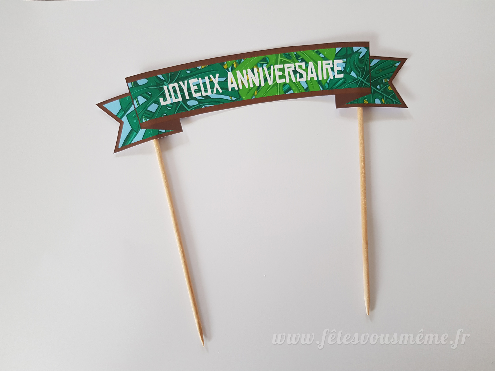 Banderole pour gâteau Anniversaire « Les aventuriers de l'île »