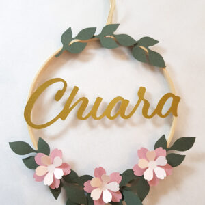 Couronne fleurs et prénom à personnaliser (modèle Chiara)