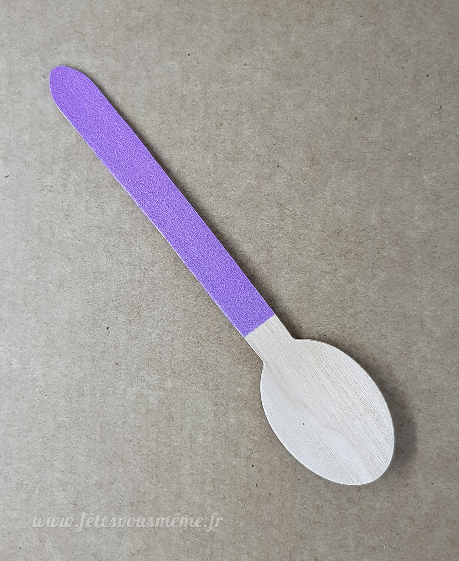 Cuillères bois customisées Mauve