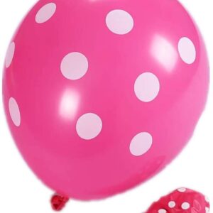 Ballons rose fuchsia à pois blancs