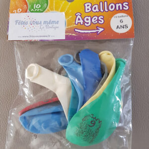 Ballons couleurs Ages 6 ans