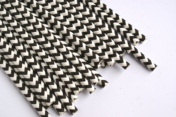 Pailles chevrons Noir – Image 2
