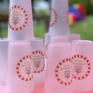 Gobelets x10 avec personnalisation macaron fête foraine