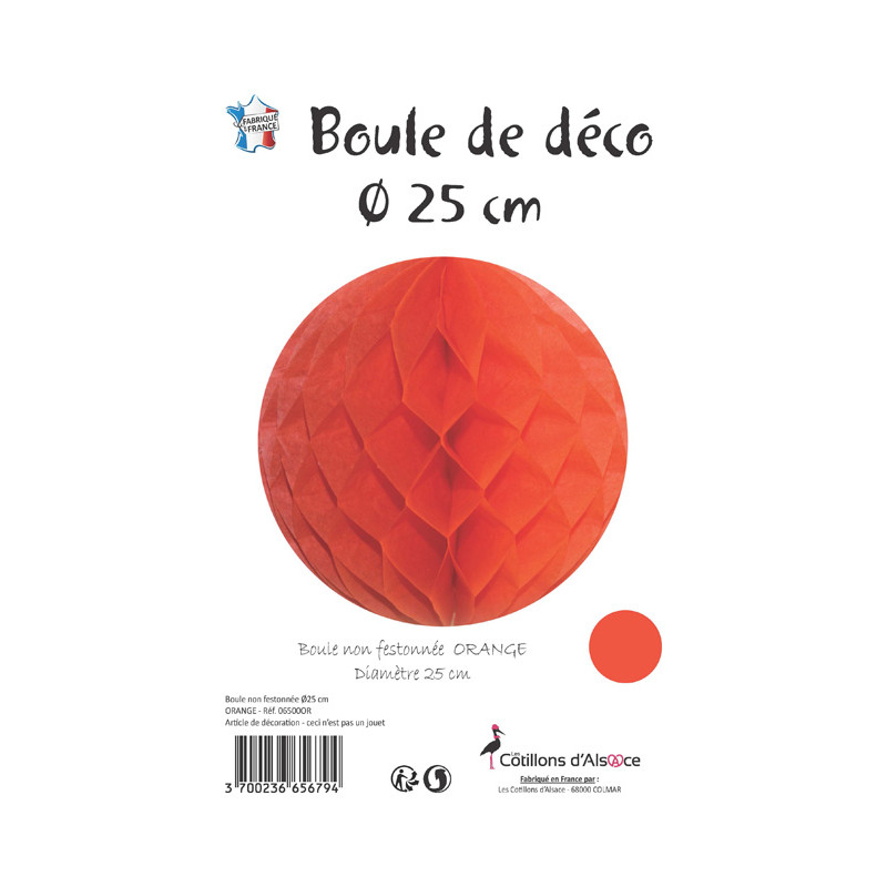 Boule alvéolée orange 25 cm – Image 2