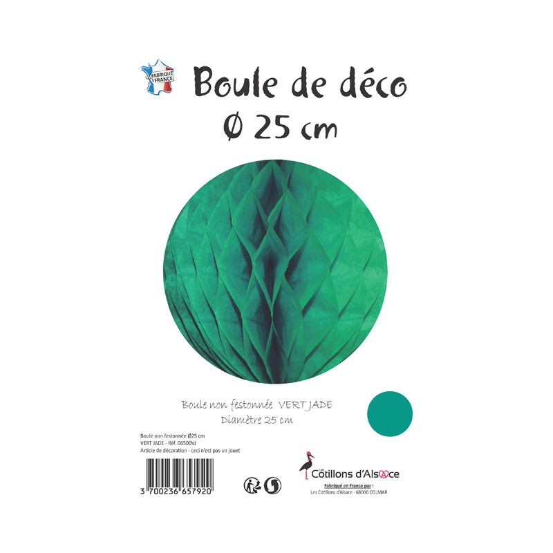 Boule alvéolée vert jade 25 cm – Image 2