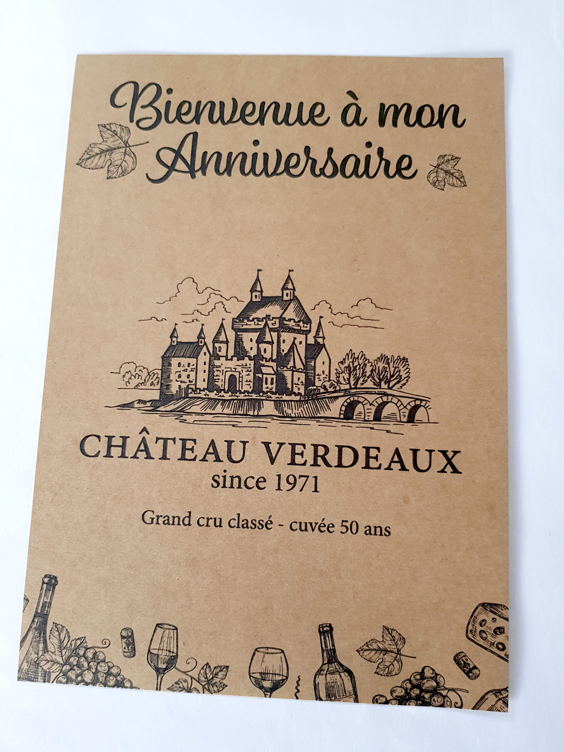 Affichette A4 Kraft Thème viticole