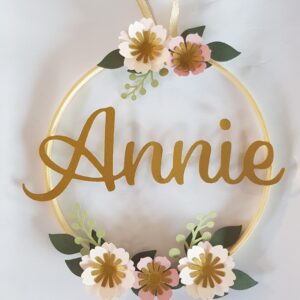 Couronne fleurs et prénom à personnaliser (modèle Annie)