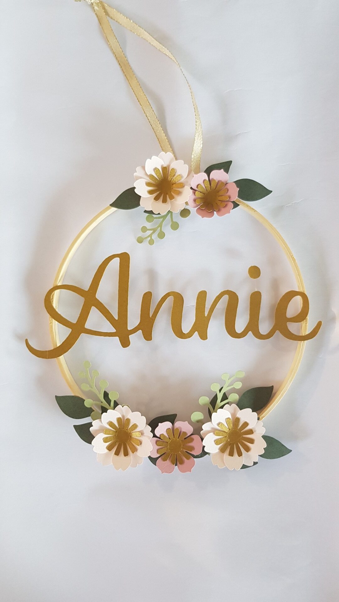 Couronne fleurs et prénom à personnaliser (modèle Annie)