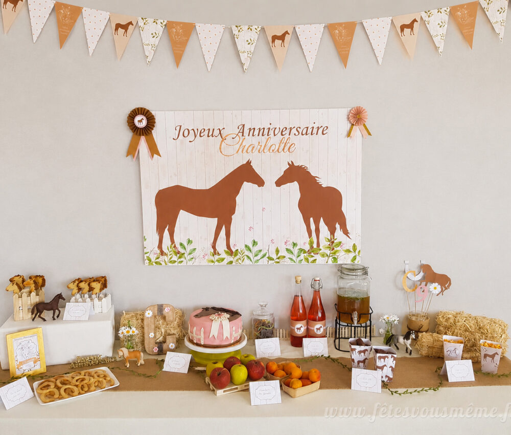 Sweet table Poney-club sweet table anniversaire thème poney club