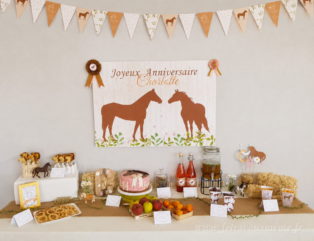 sweet table anniversaire thème poney club