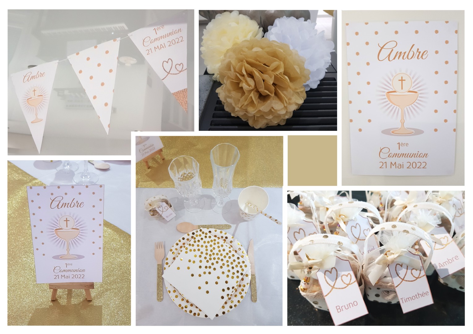 Kit déco - Communion "Lumière d'Or"